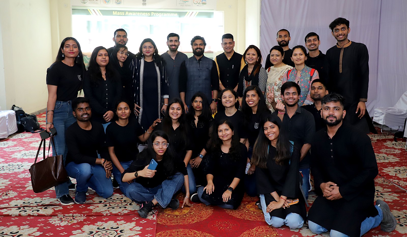 Roshan Amar Ujala with the full Ek Kadam street-theatre team after a Mass Awareness Programme performance